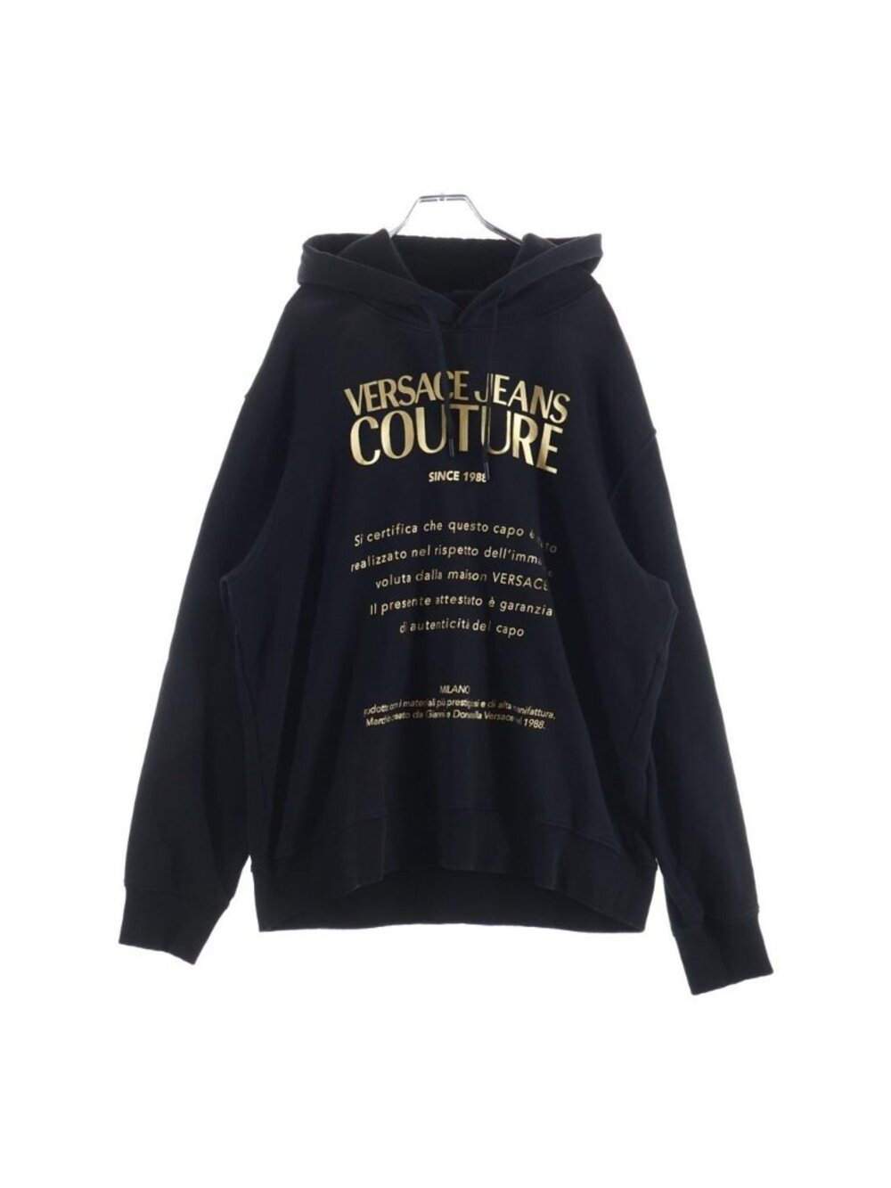 Versace Logo Print Pullover Sweatshirt Hoodie Black
